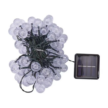 Brilagi- Catena decorativa solare a LED BUBBLE 200xLED/8 funzioni 20m IP65 bianco caldo