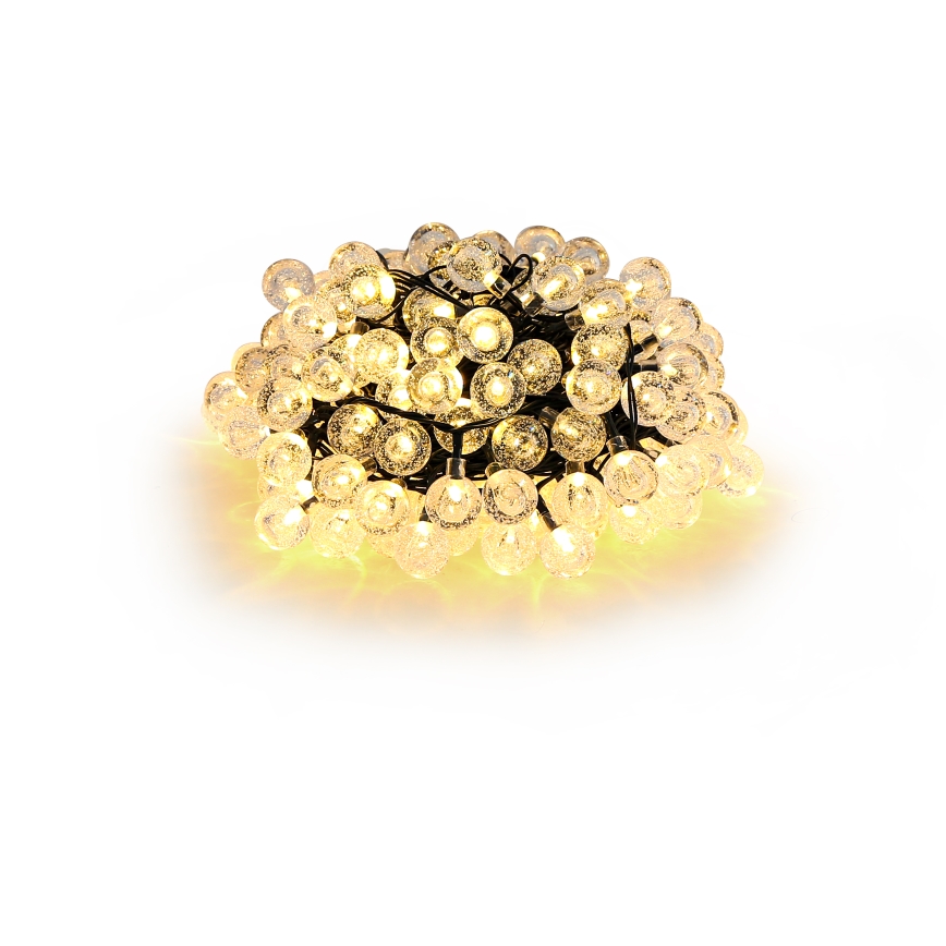 Brilagi- Catena decorativa solare a LED BUBBLE 200xLED/8 funzioni 20m IP65 bianco caldo
