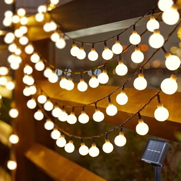 Brilagi - Catena decorativa solare a LED BUBBLE 200xLED/8 funzioni 20m IP65 bianco caldo