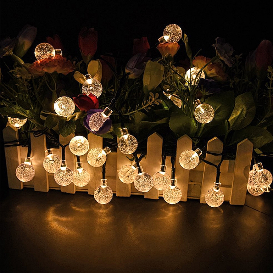 Brilagi - Catena decorativa solare a LED BUBBLE 50xLED/8 funzioni 7m IP65 bianco caldo