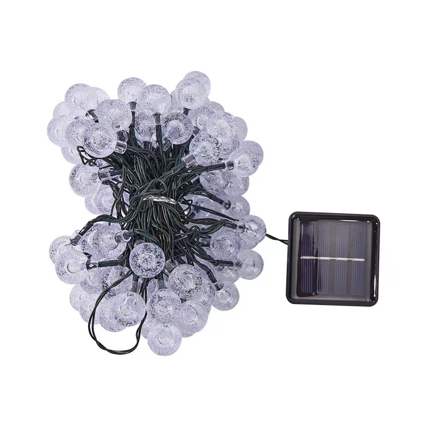 Brilagi - Ghirlanda solare decorativa a LED BUBBLE 200 LED/8 funzioni 20m IP65 bianco caldo 800 mAh