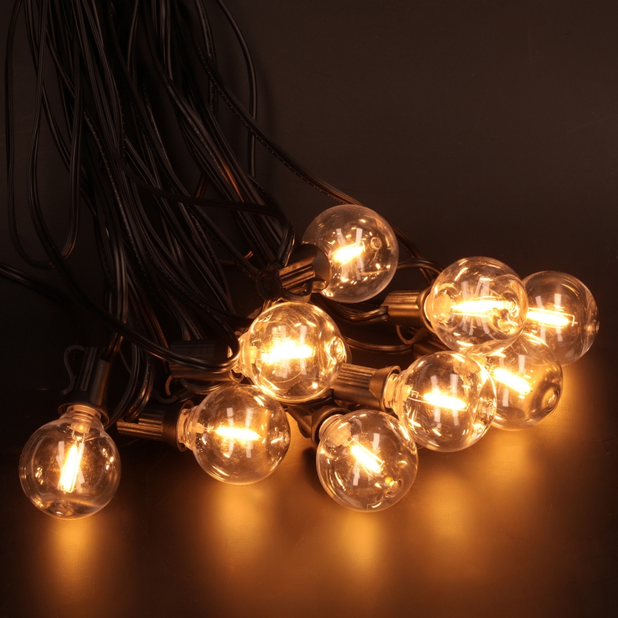 Brilagi - Ghirlanda decorativa LED per esterni 10xE12/0,6W/230V, 8 m, nero, IP44, bianco caldo