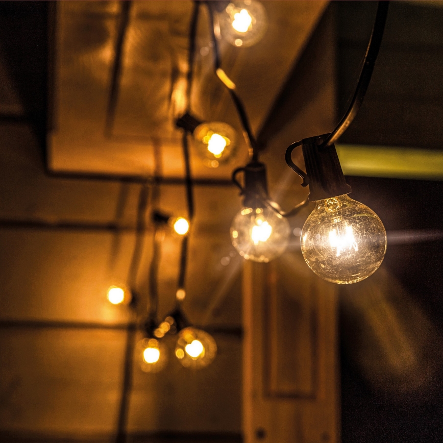 Brilagi - Ghirlanda decorativa LED per esterni 10xE12/0,6W/230V, 8 m, nero, IP44, bianco caldo