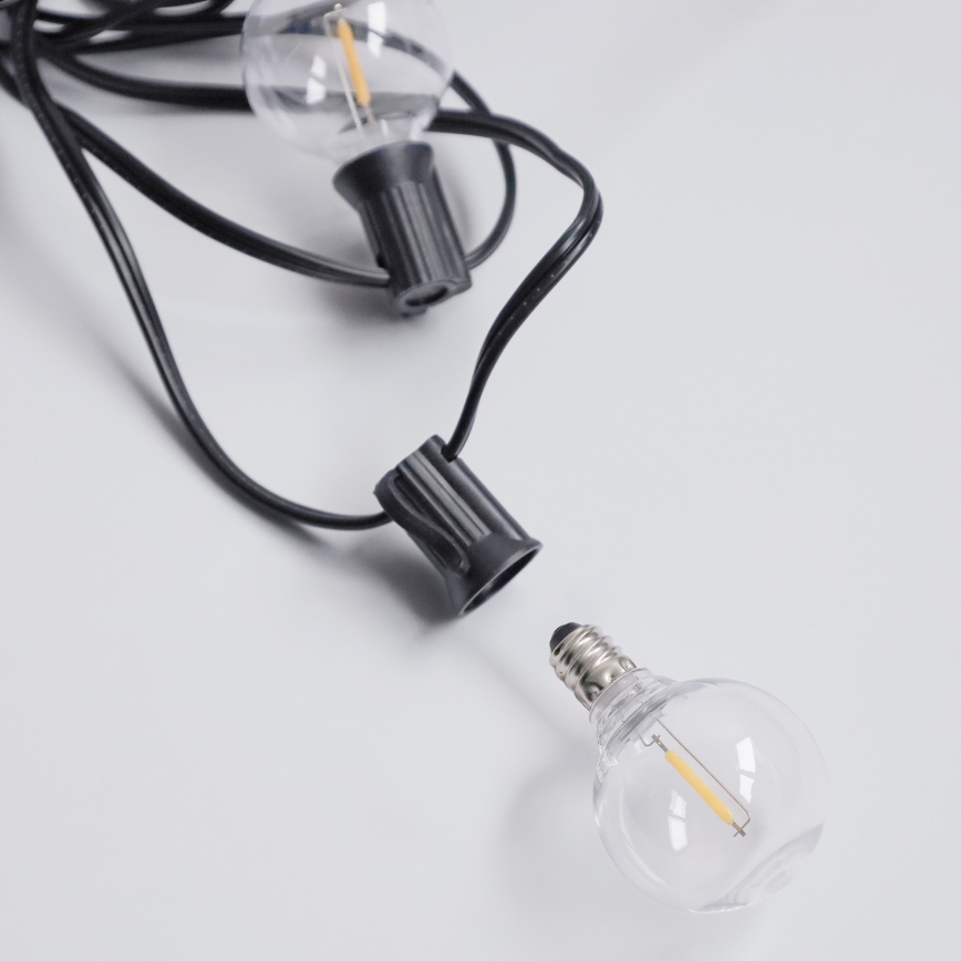 Brilagi - Ghirlanda decorativa LED per esterni 10xE12/0,6W/230V, 8 m, nero, IP44, bianco caldo