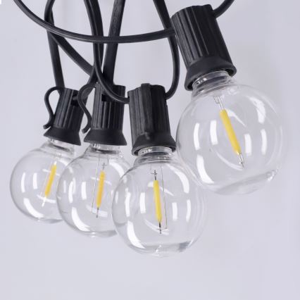 Brilagi - Ghirlanda decorativa LED per esterni 10xE12/0,6W/230V, 8 m, nero, IP44, bianco caldo