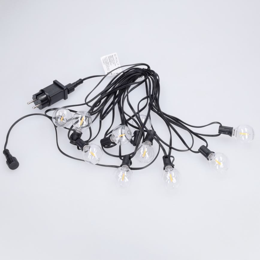 Brilagi - Ghirlanda decorativa LED per esterni 10xE12/0,6W/230V, 8 m, nero, IP44, bianco caldo
