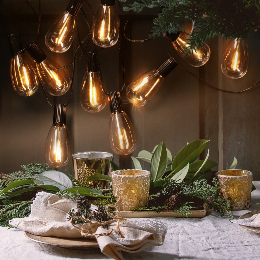 Brilagi - catena luminosa decorativa da esterno 10x LED / 3x AA 3,2 m IP44 bianco caldo