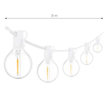 Brilagi - Catena luminosa decorativa da esterno a LED GIRLANDA 10xE12/0,6W/230V 8m bianco IP44 bianco caldo