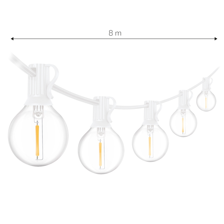 Brilagi - Catena luminosa decorativa da esterno a LED GIRLANDA 10xE12/0,6W/230V 8m bianco IP44 bianco caldo