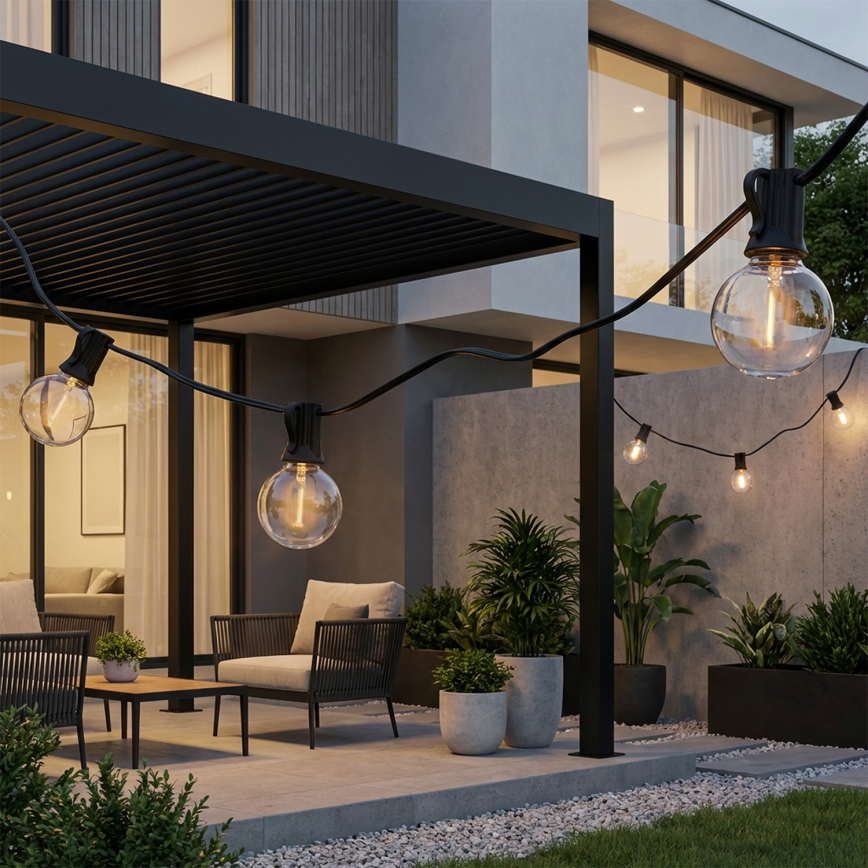 Brilagi - Catena luminosa decorativa LED da esterno GIRLANDA 10xE12/0,6W/230V 8m nero IP44 bianco caldo