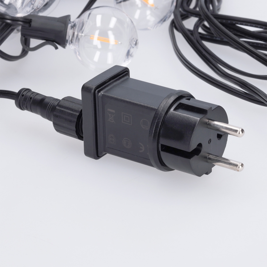 Brilagi - Catena luminosa decorativa LED da esterno GIRLANDA 10xE12/0,6W/230V 8m nero IP44 bianco caldo