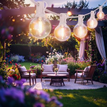 Brilagi - Catena decorativa LED per esterni GIRLANDA 10xE12/0,6W/230V 8m, bianco, IP44, bianco caldo