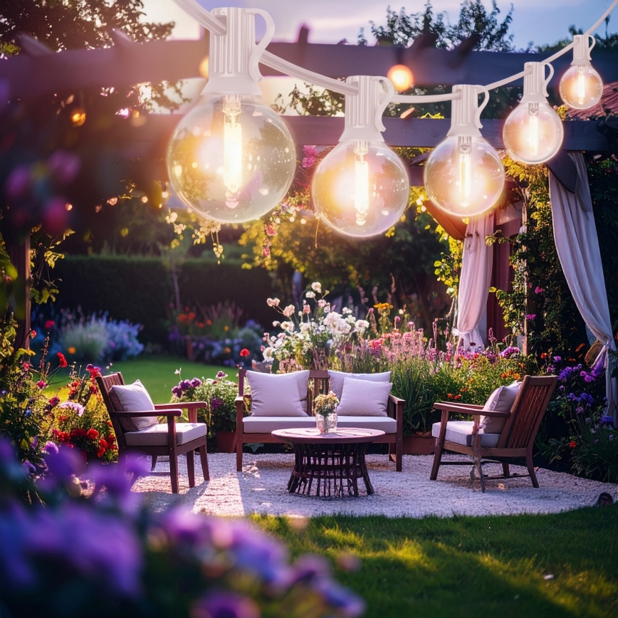 Brilagi - Catena decorativa LED per esterni GIRLANDA 10xE12/0,6W/230V 8m, bianco, IP44, bianco caldo