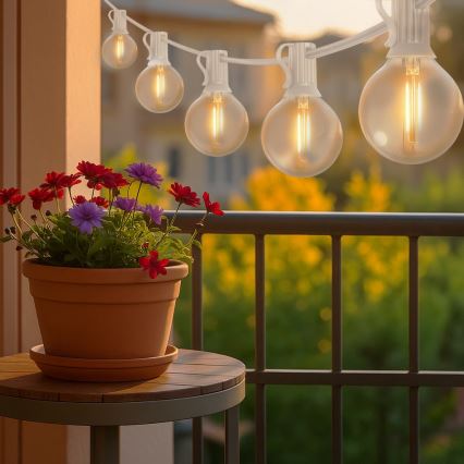 Brilagi - Catena decorativa LED per esterni GIRLANDA 10xE12/0,6W/230V 8m, bianco, IP44, bianco caldo