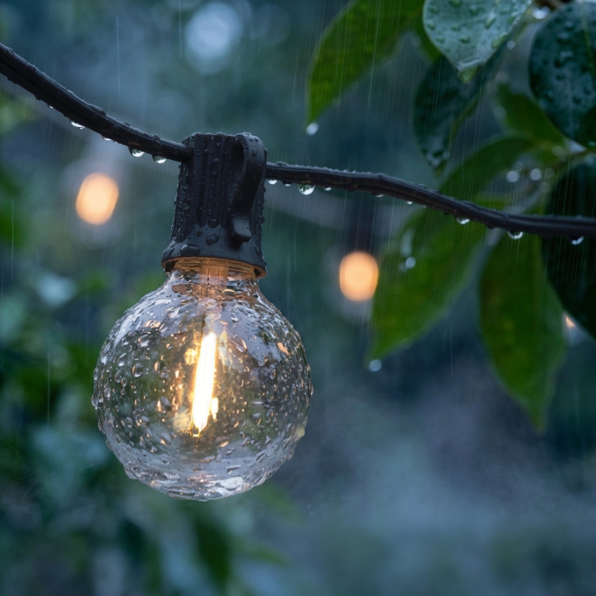 Brilagi - Catena luminosa LED decorativa per esterni GIRLANDA 25xE12/0,6W/230V 20m nera IP44 bianco caldo + telecomando