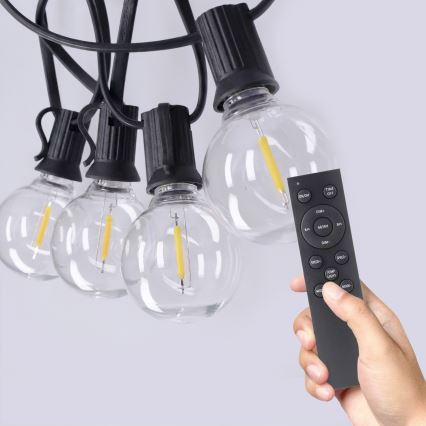 Brilagi - Catena luminosa LED decorativa per esterni GIRLANDA 25xE12/0,6W/230V 20m nera IP44 bianco caldo + telecomando