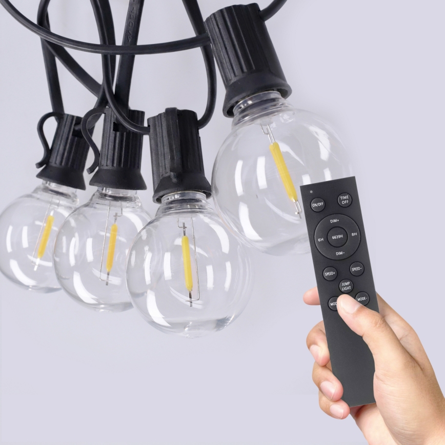 Brilagi - Catena luminosa LED decorativa per esterni GIRLANDA 25xE12/0,6W/230V 20m nera IP44 bianco caldo + telecomando