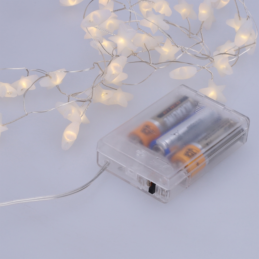 Brilagi - Catena luminosa LED 40xLED/3xAA 1,8 m, bianco caldo, stelle