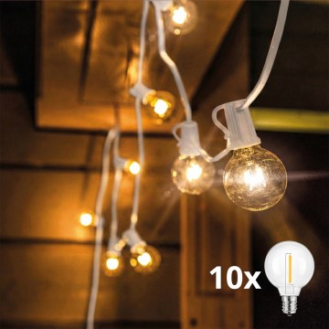 Brilagi - Catena luminosa LED decorativa per esterni GIRLANDA 10xE12/0,6W/24V 8m bianco IP44 bianco caldo