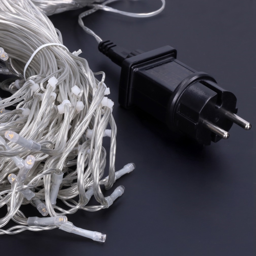 Brilagi - Catena luminosa LED da esterno 360 LED/8 modalità, 14 m, IP44, bianco caldo, effetto ghiaccioli