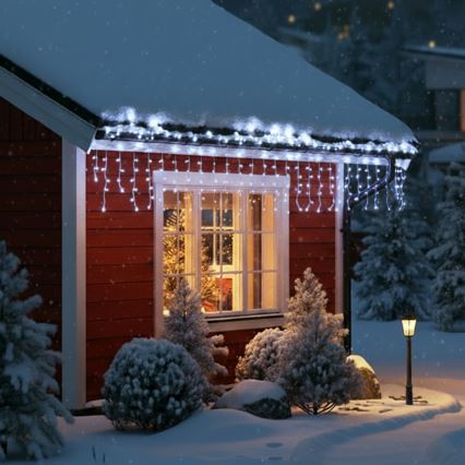 Brilagi - Catena luminosa LED per esterni 400 LED/8 funzioni 23 m IP44 bianco freddo