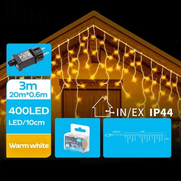 Brilagi - Catena luminosa LED per esterni 400xLED/8 funzioni 23x0,6m IP44 bianco caldo