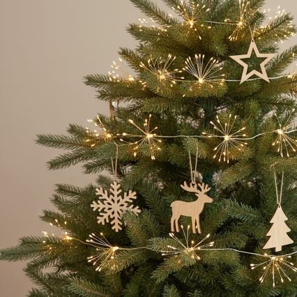 Brilagi - Catena luminosa natalizia a LED per esterni 150 LED 5 m IP44 bianco caldo effetto fuochi d'artificio