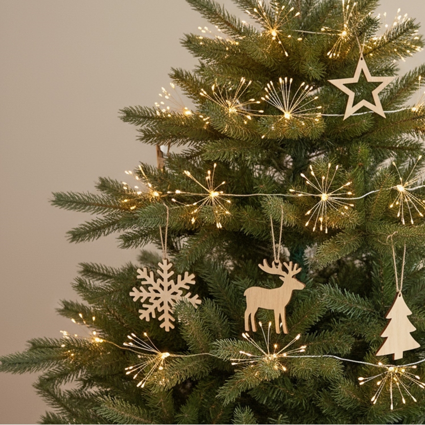Brilagi - Catena luminosa natalizia a LED per esterni 150 LED 5 m IP44 bianco caldo effetto fuochi d'artificio