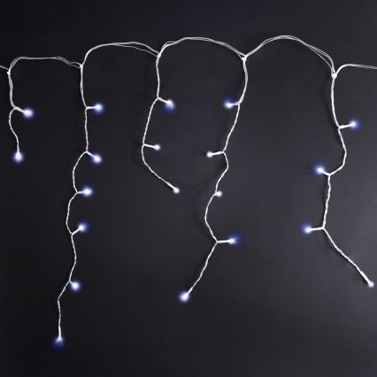 Brilagi - Catena luminosa natalizia LED da esterno 200 LED/8 funzioni 13m IP44 bianco freddo effetto ghiacciolo