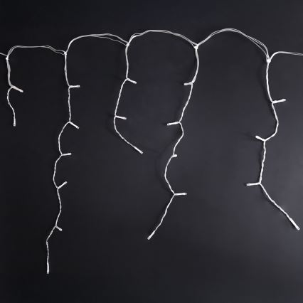 Brilagi - Catena luminosa natalizia LED da esterno 200 LED/8 funzioni 13m IP44 bianco freddo effetto ghiacciolo