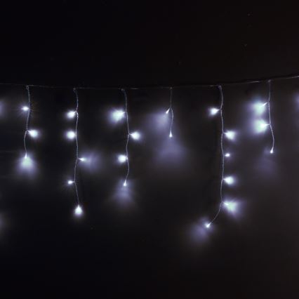 Brilagi - Catena luminosa natalizia LED da esterno 200 LED/8 funzioni 13m IP44 bianco freddo effetto ghiacciolo
