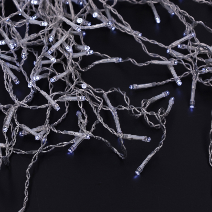 Brilagi - Catena luminosa natalizia LED da esterno 200 LED/8 funzioni 13m IP44 bianco freddo effetto ghiacciolo