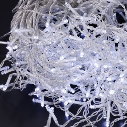 Brilagi - Catena luminosa natalizia LED da esterno 200 LED/8 funzioni 13m IP44 bianco freddo effetto ghiacciolo