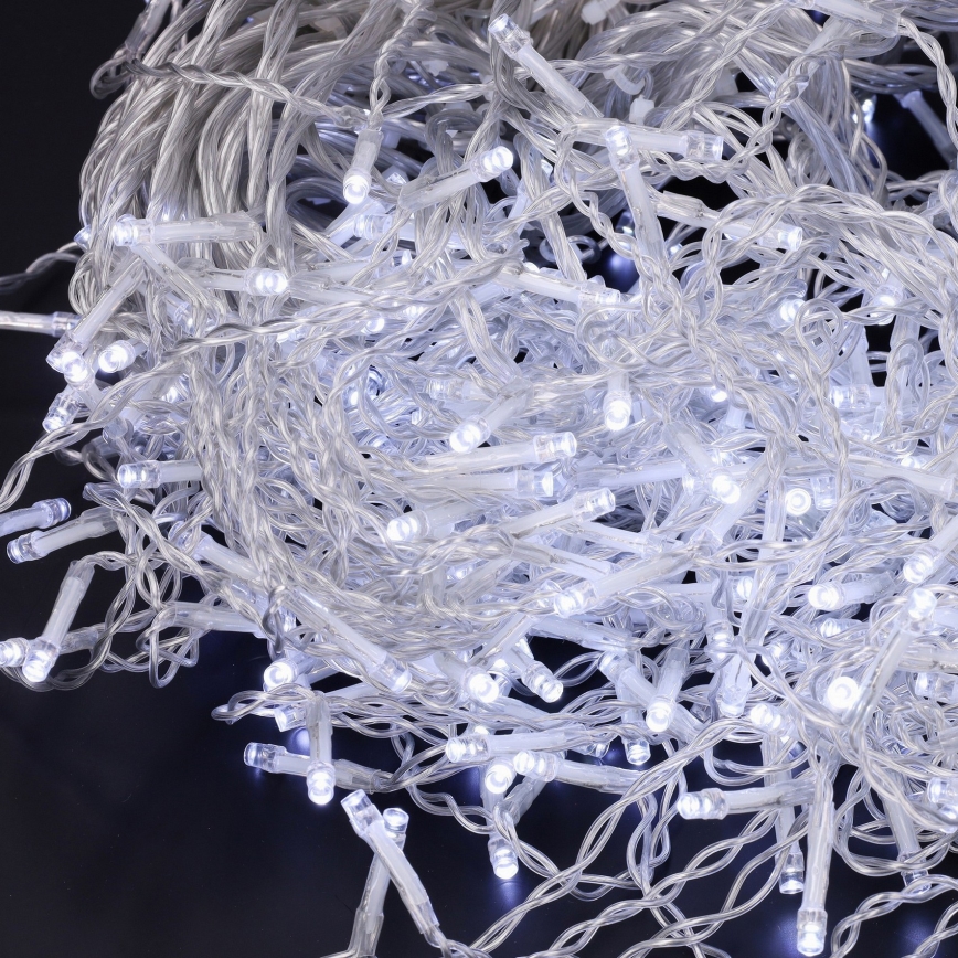 Brilagi - Catena luminosa natalizia LED da esterno 200 LED/8 funzioni 13m IP44 bianco freddo effetto ghiacciolo