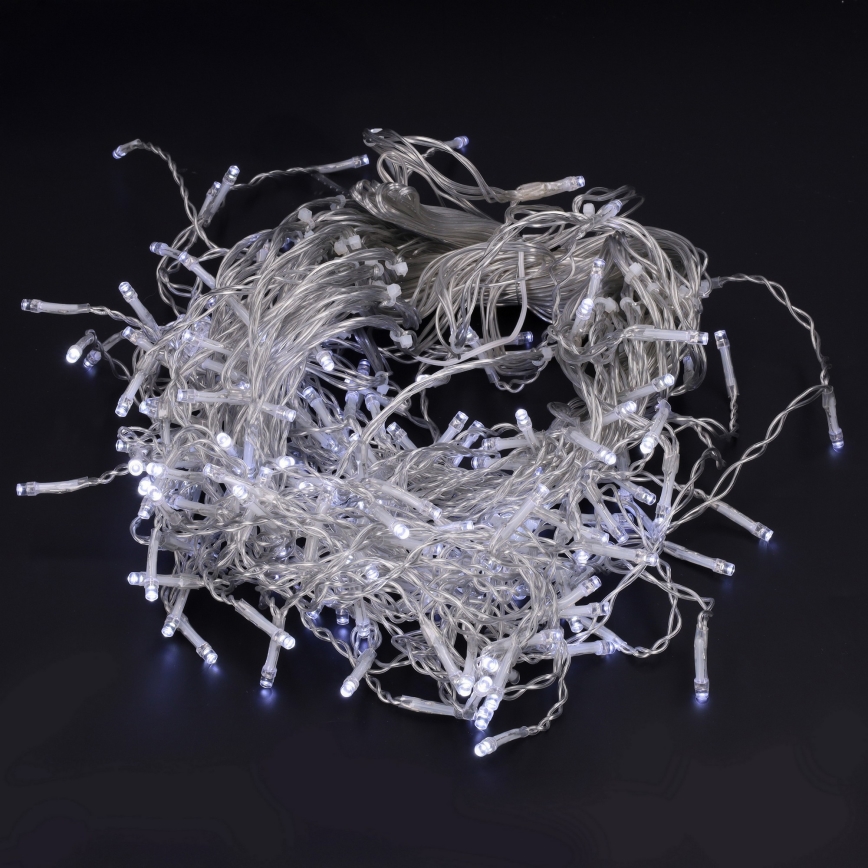 Brilagi - Catena luminosa natalizia LED da esterno 200 LED/8 funzioni 13m IP44 bianco freddo effetto ghiacciolo