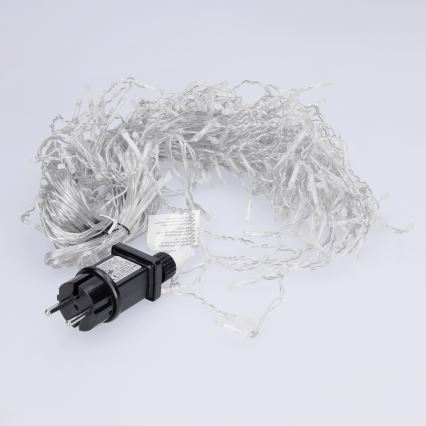 Brilagi - Catena luminosa natalizia LED da esterno 200 LED/8 funzioni 13m IP44 bianco freddo effetto ghiacciolo