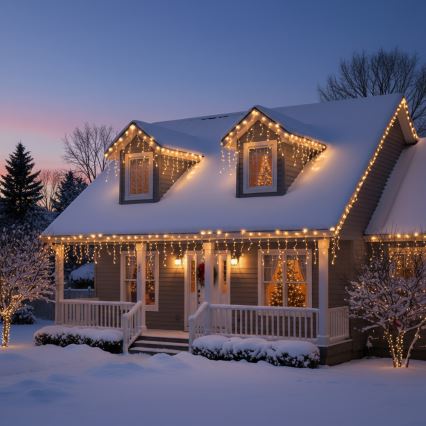 Brilagi - Catena luminosa natalizia da esterno 400xLED/8 funzioni 23m IP44 bianco caldo