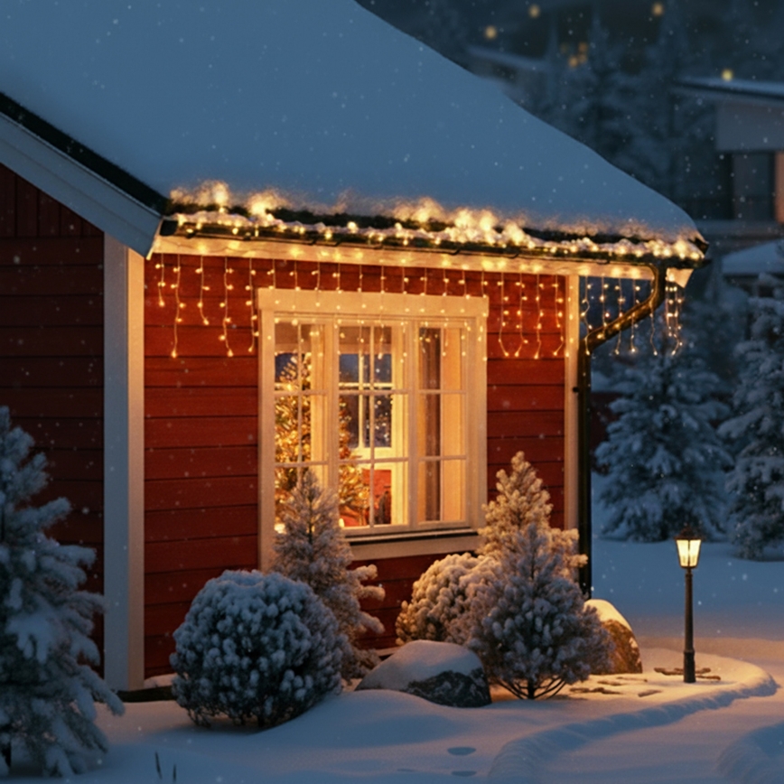 Brilagi - Catena luminosa natalizia da esterno 400xLED/8 funzioni 23m IP44 bianco caldo