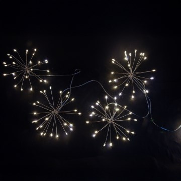 Brilagi - Catena luminosa natalizia LED da esterno 150 LED 5 m IP44 bianco freddo effetto fuochi d'artificio