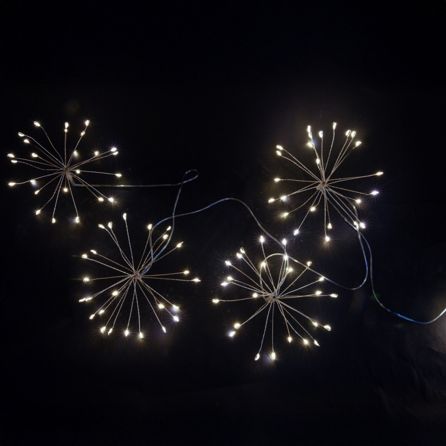Brilagi - Catena luminosa natalizia LED da esterno 150 LED 5 m IP44 bianco freddo effetto fuochi d'artificio