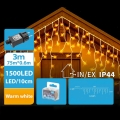 BRILAGI - Catena luminosa natalizia LED per esterni 1500xLED/12W/8 funzioni 78x0,6m IP44 bianco caldo