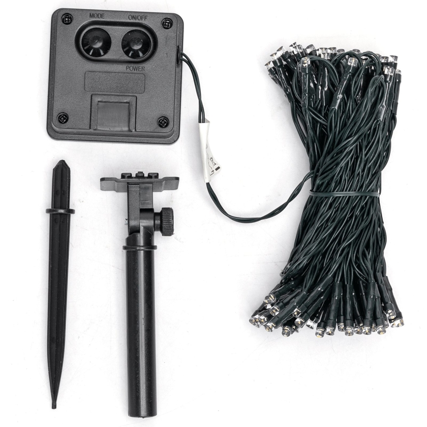 BRILAGI - Catena luminosa solare a LED per Natale 100xLED/8 funzioni 12 m 800 mAh IP65 bianco caldo