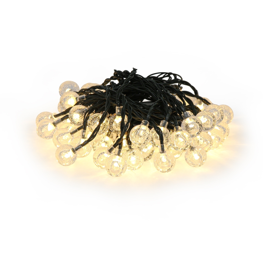Brilagi - Catena luminosa solare decorativa BUBBLE, 50 LED, 8 funzioni, 7 m, IP65, bianco caldo, 600 mAh