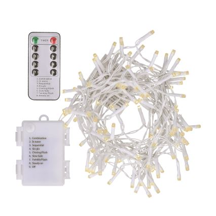 Brilagi - Catena natalizia LED da esterno 120xLED/8 funzioni/3xAA 9,5m bianco IP44 bianco caldo + telecomando