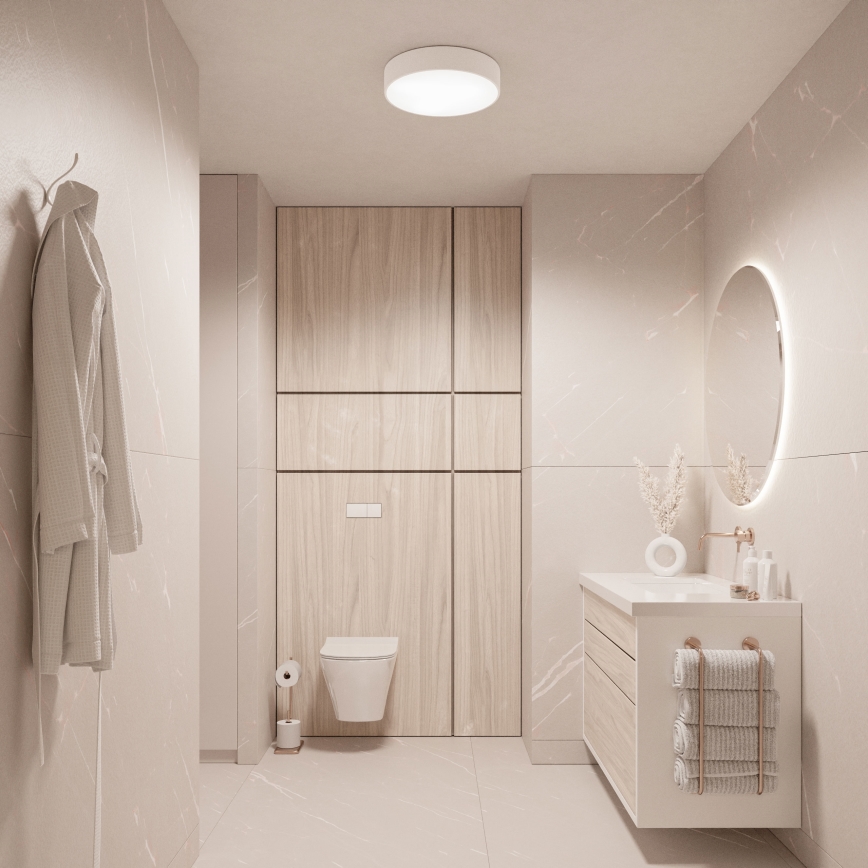 Brilagi - Plafoniera da bagno LED RGBW dimmerabile CLARE 2xE27/9W/230V 2700-6500K Ø 30 cm IP54 Wi-Fi bianca