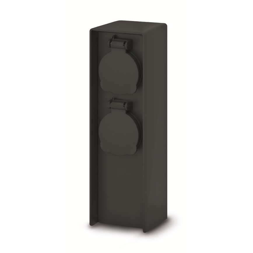 Brilagi - Colonna prese da esterno 2 prese 230V IP44 SCHUKO nera