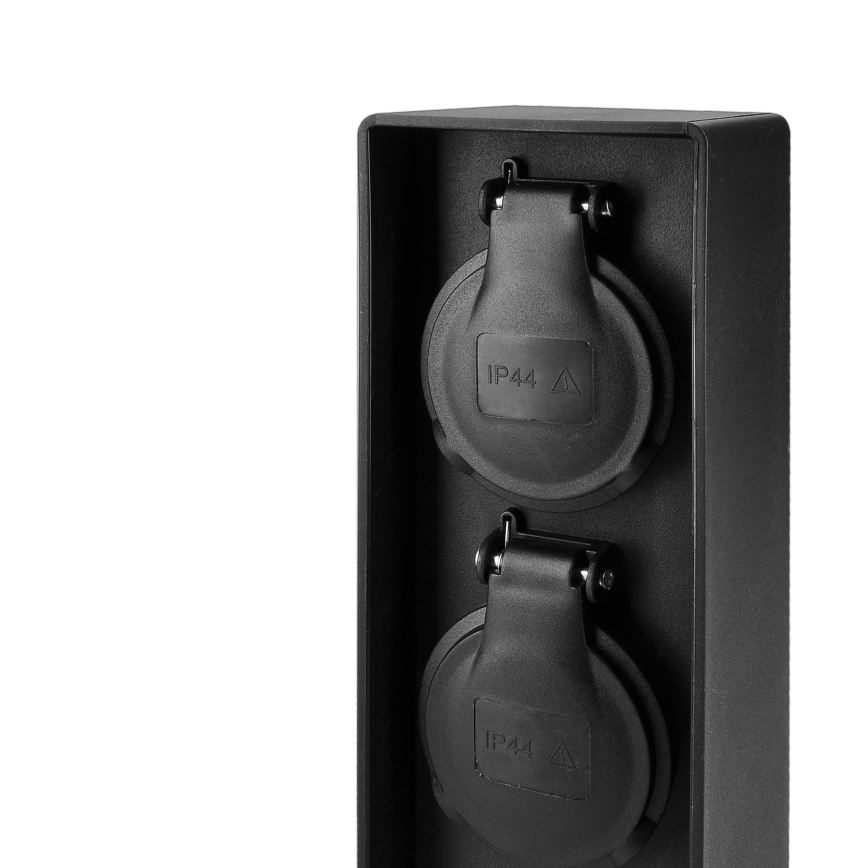 Brilagi - Colonna prese da esterno 2 prese 230V IP44 SCHUKO nera