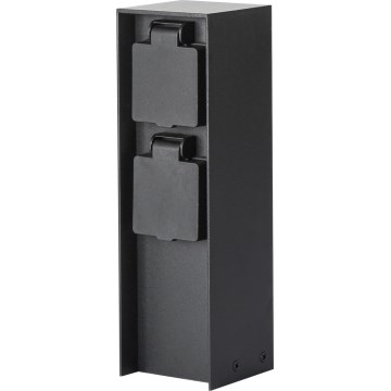 Brilagi - Colonna prese da esterno PILLAR, 2 prese Schuko, 230 V, IP44, nera
