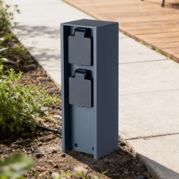 Brilagi - Colonna prese da esterno PILLAR 2 prese Schuko 230V IP44 antracite