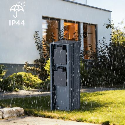 Brilagi - Colonna prese da esterno PILLAR 2 prese Schuko 230V IP44 antracite